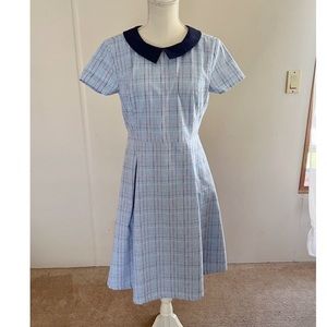 ModCloth Blue Plaid Dress Size Large
